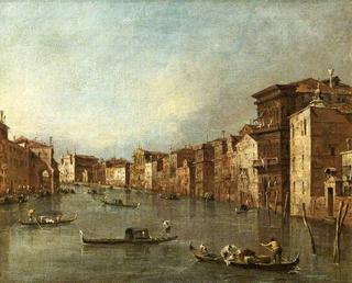 大运河，威尼斯，意大利，朝着圣玛利亚德格利斯卡齐和圣卢西亚