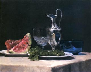 Still Life, Study of Silver, Glass and Fruit