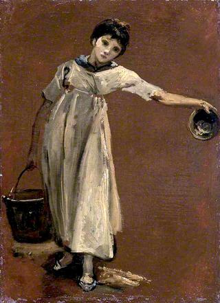 Girl Carrying a Pail