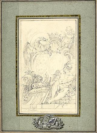 Armorial Bookplate for Crozat, Baron de Thiers