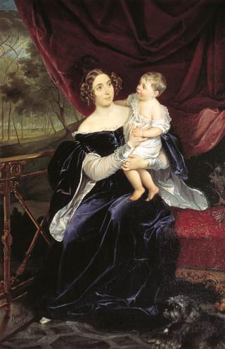 奥洛娃伯爵夫人和女儿的画像