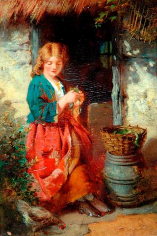 Woman at a Cottage Door