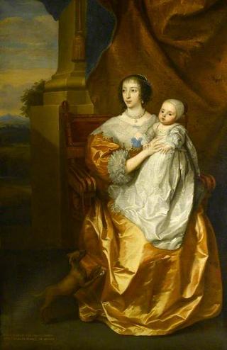 Henrietta Maria (1609–1669), with Prince Charles (1630–1685)