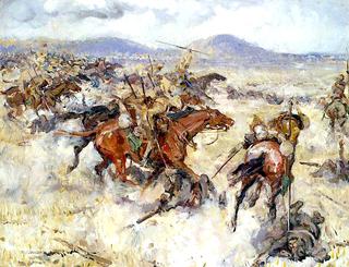 1918年9月20日，在末日谷的El Afuli，第二骑兵的冲锋