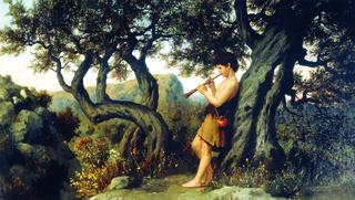 A Shepherd Playing the Flute