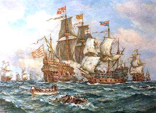 英国皇家海军对西班牙舰队“复仇”的英勇行动，1591年