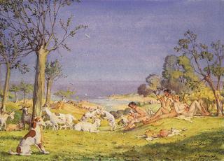 Illustration to the novel "Daphnis and Chloe"
