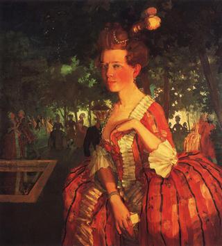 A Young Girl in a Red Dress