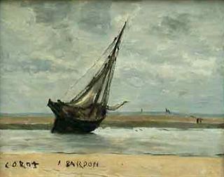 Trouville, Fishing Boat at Low Tide