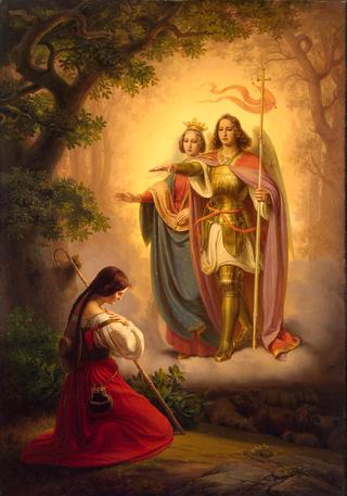 圣凯瑟琳和迈克尔出现在圣女贞德面前