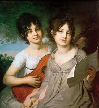 Portrait of the Sisters Princess Anna Gavriilovna Gagarina and Princess Varvara Gavriilovna Gagarina