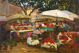 Flower Market in Square
