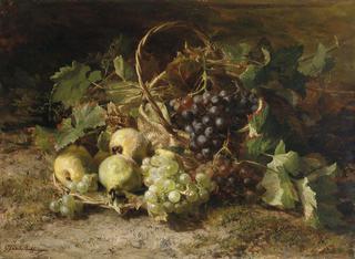 Still-life with grapes and pears