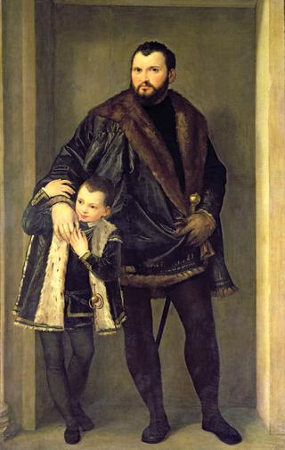 朱塞佩·达波尔图伯爵与儿子阿德里亚诺的画像