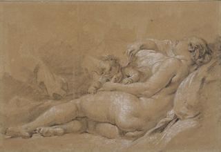 Sleeping Nymph with Cupid