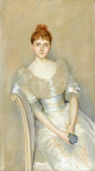 Young Lady in White Dress