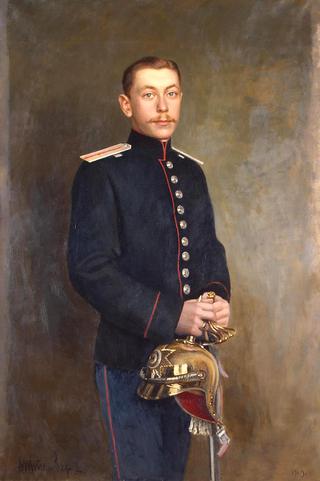 D.A.Sheremetev伯爵的肖像，骑士卫队的短号