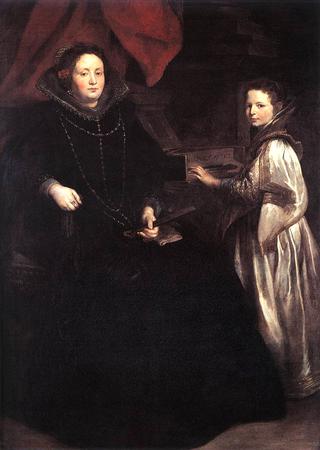 波西亚皇室和她的女儿的肖像