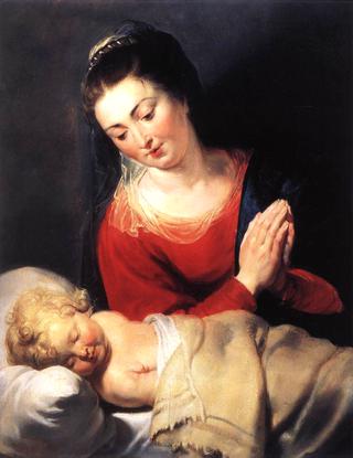 圣母在基督孩子面前崇拜