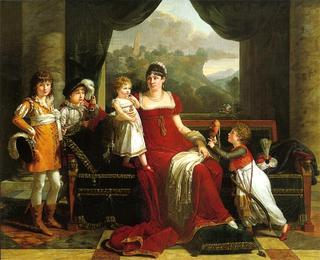 克拉克夫人和她的四个孩子的画像