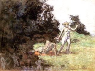 Two Nymphs in a Clearing