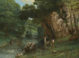 Roe Deer at a Stream