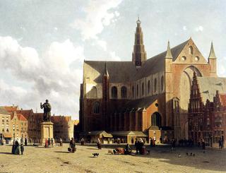 View of the market in Haarlem