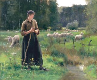 Peasant Girl with Sheep