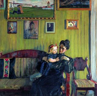 艺术家妻子和女儿的画像