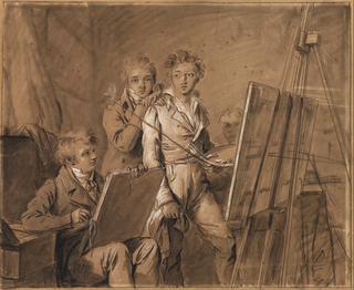 Three Young Artists in a Studio