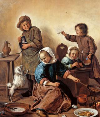 Kitchen Scene with Maid and Children