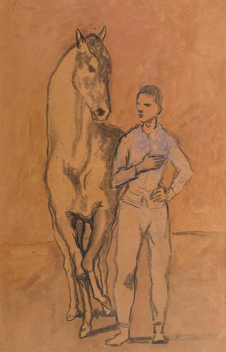 Horse with a Youth in Blue