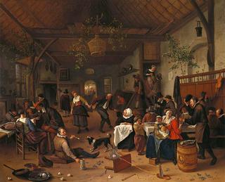 Merrymaking in a Tavern with a Couple Dancing
