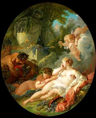 Sleeping Bacchantes Surprised by Satyrs