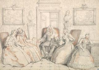 Trissotin Reading to Philaminte, Bélise, and Armande (from Molière,