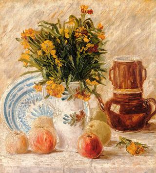 Still Life with Coffee Pot and Flowers