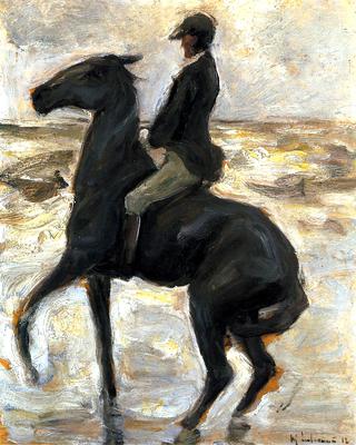 Horseback Rider on the Beach, Facing Left
