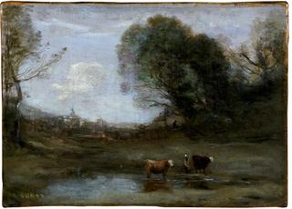 Morning:  Landscape with Two Cows and a Figure,  Effet du matin