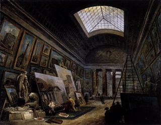 Imaginary View of the Grande Galerie in the Louvre
