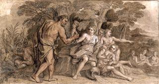 Story of Hercules - Hercules Giving the Cornucopia to Amalthea