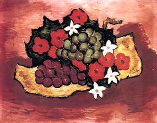 Still Life with Grapes and Flowers