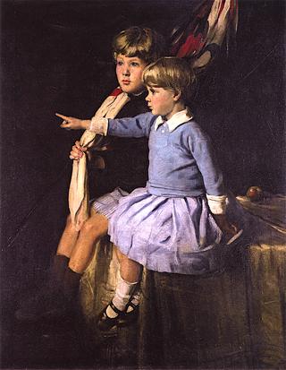 Rupert and Deirdre Hart-Davis as Children
