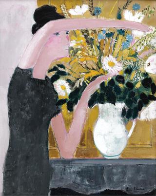 Woman with a Bouquet of Flowers