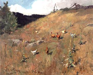 Landscape with Chickens