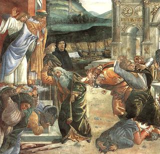 The Punishment of Korah and the Stoning of Moses and Aaron (detail 2)