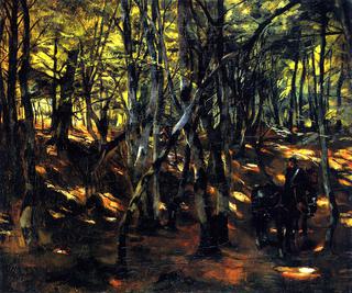 Wooded Interior with Horse Patrol