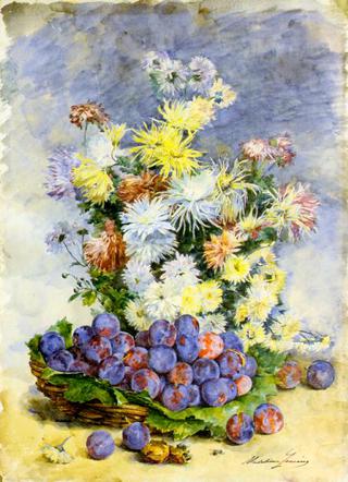 Plums and Chrysanthemums