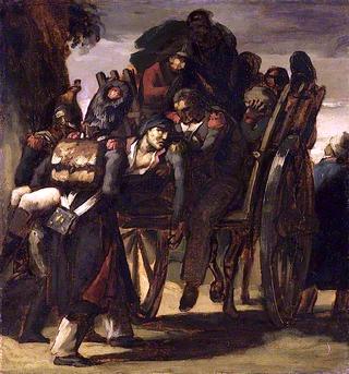 Wounded Soldiers in a Cart