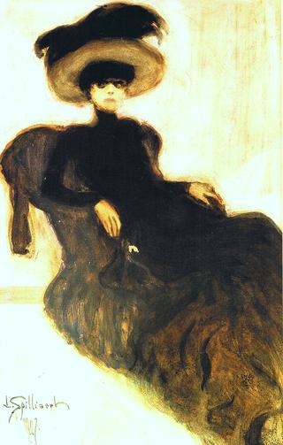 Woman in Black with Hat