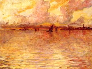 Seascape with Distant View of Venice